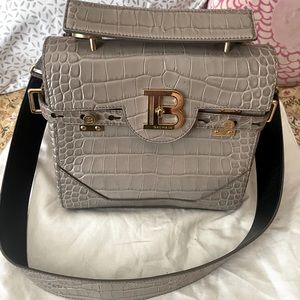 Balmain BBuzz 23 Mock-Croc satchel bag